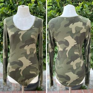 Hollister Camo Print Bodysuit LARGE